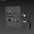 Modern Black Bookcase With Multiple Shelves For Books And Decor In Study Area 3d model