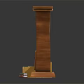 Wooden Brown Bookcase With Shelves Books And Drawer Near Fragile Boxes Toy Car On Carpet