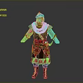 Medieval Warrior Armor 3D Model With Metal Pauldrons Leather Belt And Helmet