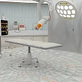 Modern Operating Room Interior With Surgical Lamp Operating Table And Medical Equipment