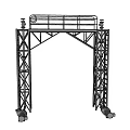 Industrial Mobile Metal Gantry Structure With Top Railing And Movable Wheels