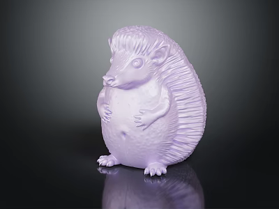 Cute Purple Hedgehog Shaped Furniture Decor Figurine For Home Interior Design 3d model