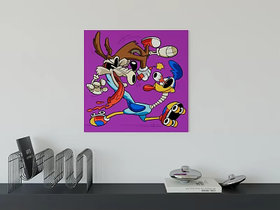 Modern Simple Cute Cartoon Character Boy Room Girl Room Hanging Picture 3d model