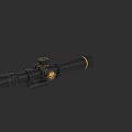 Tactical Rifle Scope With Black Finish Gold Accents And Adjustment Knobs 3d model