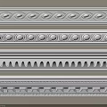 White Plaster Cornice with Various Intricate Patterns for Interior Decoration 3d model