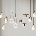 Modern Pendant Lights With Various Designs Metal Frames And White Shades For Interior Decoration
