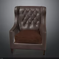 Leather Wingback Chair With Diamond Tufted Back Red Cushion Seat And Wooden Legs
