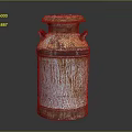 Vintage Rusty Milk Can With Peeling Paint And Two Handles Classic Design