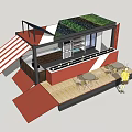 Mobile Food Cart With Solar Panels Red Awning Pedro's Sign Counter And Tables Chairs