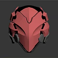 Pink Modern Helmet 3D Model Design With Black Details And Silver Accents