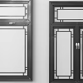 New Chinese style casement window combination 3d model
