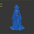 Royal Queen Costume Featuring Crown Dark Robe Starry Design And Colorful Gradient Hem