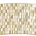 Gold Geometric Room Divider With Metallic Pattern For Modern Decorative Partition