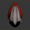 Futuristic Weapon With Silver Red Body And Yellow Glowing Strips Design