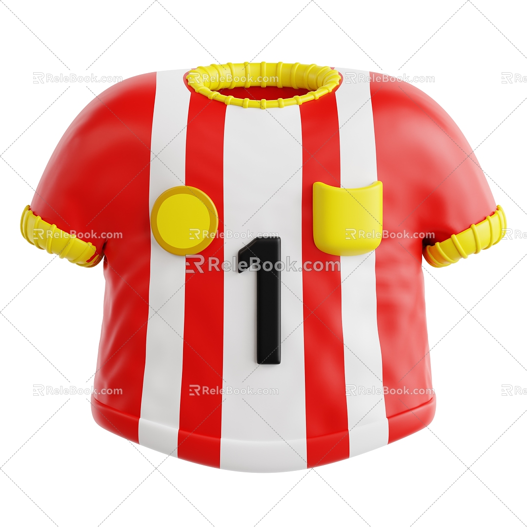 Modern Football Jersey Cartoon Jersey 3d model