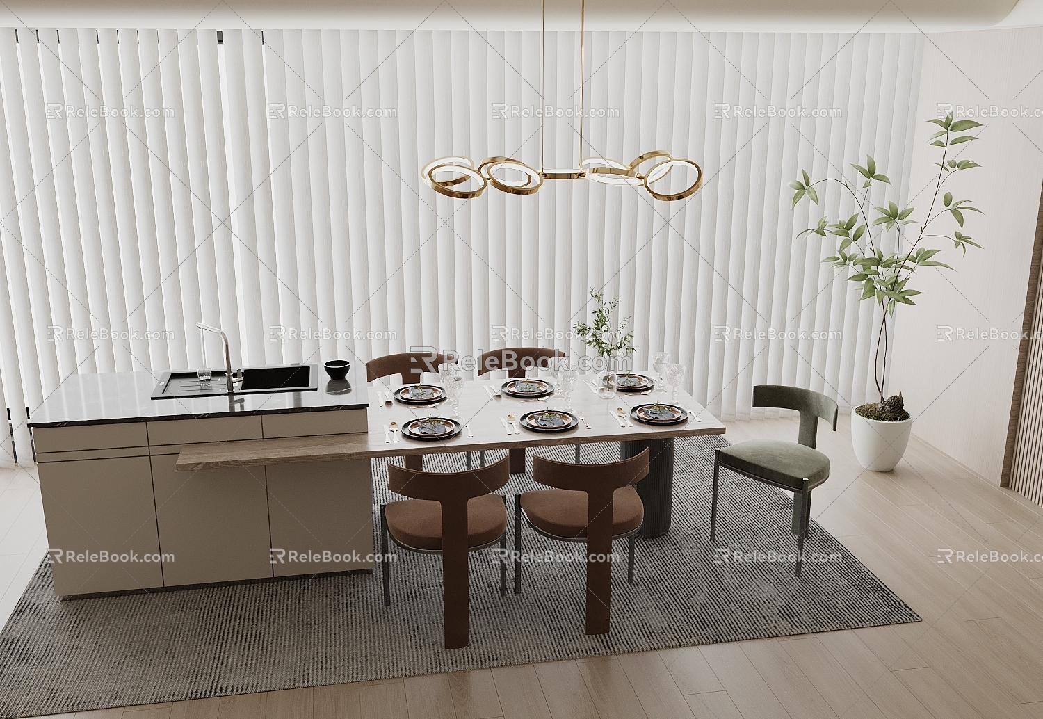 Dining Table and Chair Guest Restaurant Tea Table and Chair Dining Table and Chair Wine Table and Chair Table and Chair Combination 3d model