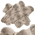 Square Plush Faux Fur Rug Light Gray Soft Fluffy Modern Living Room Decor