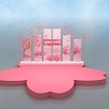 Pin-in point dp point cherry blossom punch-in photo 3d model