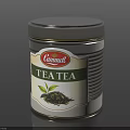 Lammat Tea Container in Tin Can with Tea Leaves and Green Leaves Design