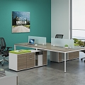 Open office area desk station staff office with bed station financial office office staff office 3d model