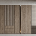 Solid Wood Wardrobe 3d model