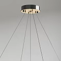 Sleek Modern Minimalist Chandelier With Circular Metal Ring And Geometric Design