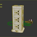 Vertical White Power Strip with Multiple Outlets Red Switch Button and Power Cord Design