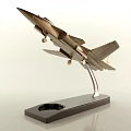 Decorative Ornament Set Featuring Airplane Model With Base For Home Decor 3d model