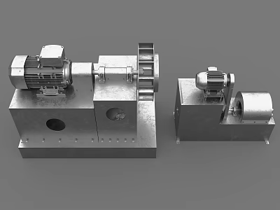 Dual Units Heavy Duty Industrial Equipment Featuring Electric Motors Gear Systems and Metal Bases 3d model