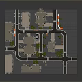 Modern Urban Residential Buildings with Greenery and Community Road Layout Design