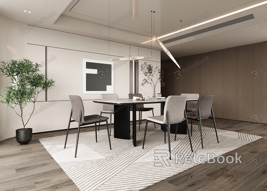 Modern Home Dining Table and Chair model