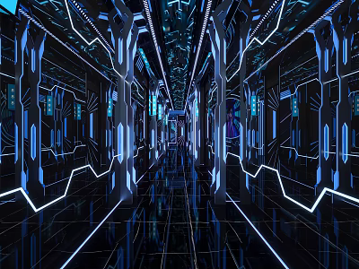 Modern KTV Interior Design With Stylish Neon Lights And Comfortable Lounge Area 3d model