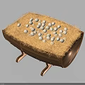 Wooden Container Filled With Straw And White Eggs On Dark Background