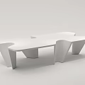 Modern White Coffee Table With Irregular Sculptural Design And Sleek Surface 3d model
