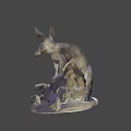 Dark Fur Anteater Taxidermy Specimen With Long Snout And Large Ears