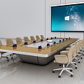 Modern Conference Table Conference Table Conference Table and Chair Seat Combination Light Luxury Conference Table Office Table and Chair 3d model