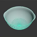 Silver Metal Kitchen Colander With Perforated Holes And Modern Bowl Design