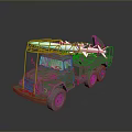 Army Green Military Tank With Missile Launcher System On Top Structure