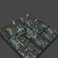 Aerial View of Urban Cityscape With High Rise and Low Rise Buildings