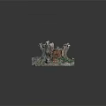 Wooden Stumps On Stone Base Natural Scene Model Featuring Green Plants And Moss Details