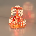 Traditional Red Multi Layered Decorative Lantern With Festive Lights And Tassels
