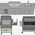 Stainless Steel Outdoor Kitchen Counter With Sink Grill And Portable Grills
