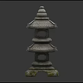 Traditional Japanese Stone Lantern Outdoor Light With Multi Layer Structure And Garden Decoration