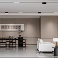 Modern Office Interior Design With Open Layout Sofas Coffee Table Bookshelves TV And Lighting 3d model