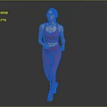 Fit woman in pink sportswear running with energetic and active movement style