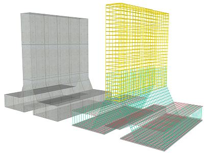 modern reinforced concrete reinforced concrete member 3d model