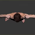 Shirtless Fit Man Flexing Muscles In Black Underwear Standing On Gray Background