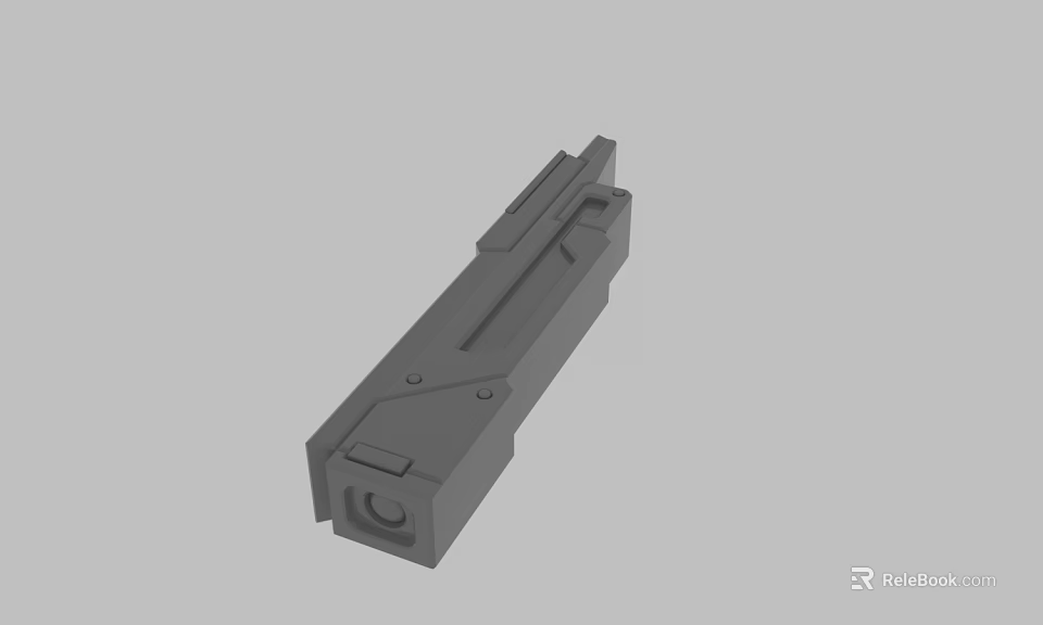 3D Model of Industrial Mechanical Component With Structural Details and Holes 3d model 