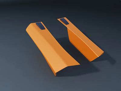 Orange Public Facilities Components With Black Accents For Urban Infrastructure 3d model