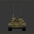 Modern Camouflage Military Tank With Turret Antennas Tracks And Exterior Design